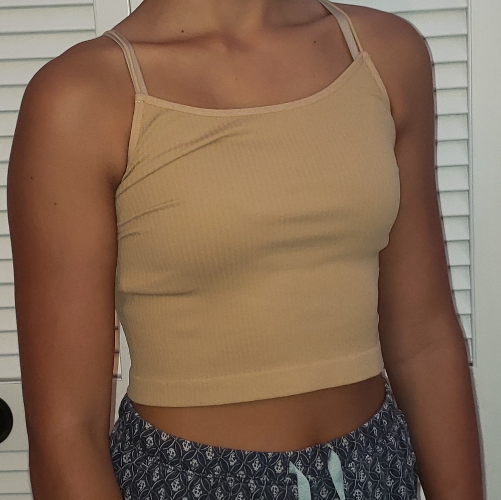 *3/$15* Beige Suzette Spaghetti Strap Tank Top